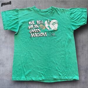 Vintage Big Mean Green Machine Shirt Mens Large Cartoon Football 1980s Tee 80s